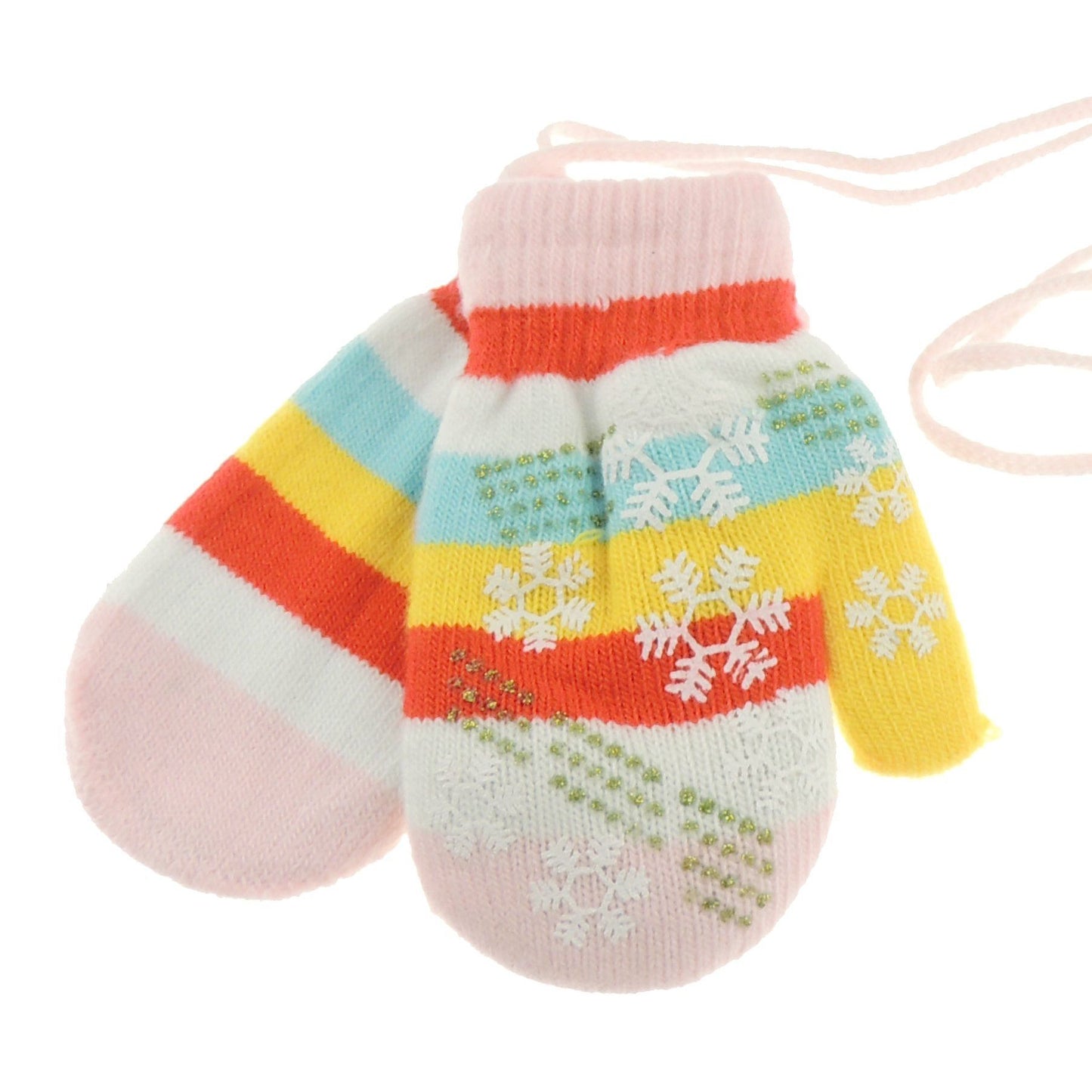 Soft Baby Girls Boys Kids Toddler Children Babies Knit Thermal Warm Winter Outdoor Hand Warmers Gloves Stripe Snowflake Chain String Mittens 6 9 Months 1 2 Years