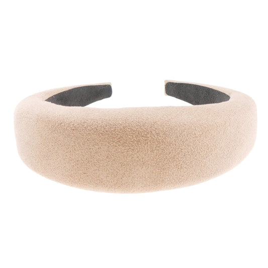 Womens Suede Look Puffy Occasion Wedding Bridal Party Birthday Christmas Evening Wide 4cm Thick High Bump Padded Hair Hairband Accessories Headband Alice Band