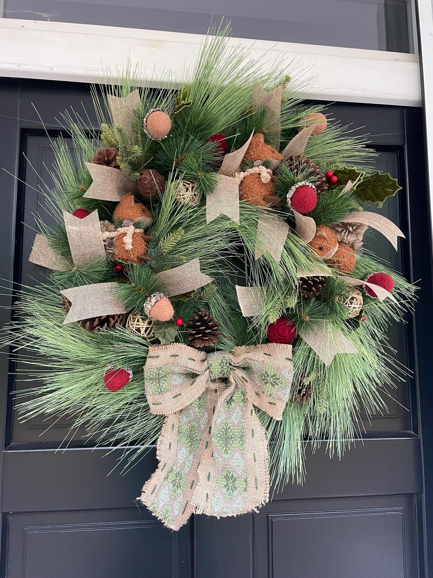 Traditional Wreath, Farmhouse Wreath, Green Wreath, Luxury Christmas Wreath, Christmas Decor, Christmas Decoration, Home Decor, Door Wreath