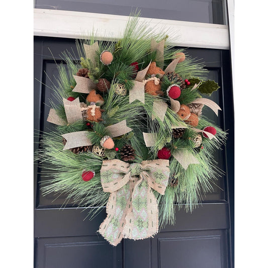 Traditional Wreath, Farmhouse Wreath, Green Wreath, Luxury Christmas Wreath, Christmas Decor, Christmas Decoration, Home Decor, Door Wreath