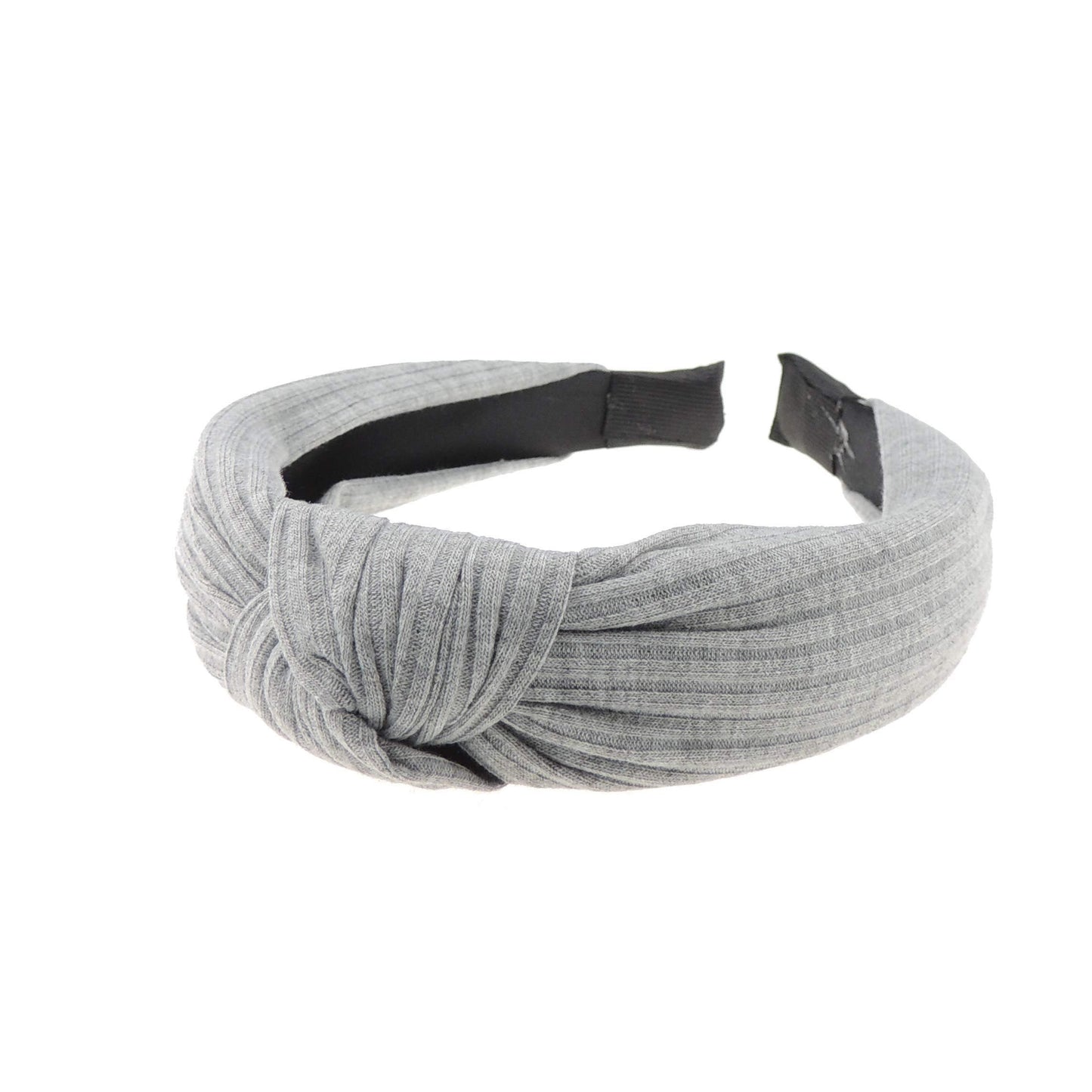 Glamour Girlz Ladies Girls Soft Ribbed Jersey Top Knot Headband Alice Band Grey