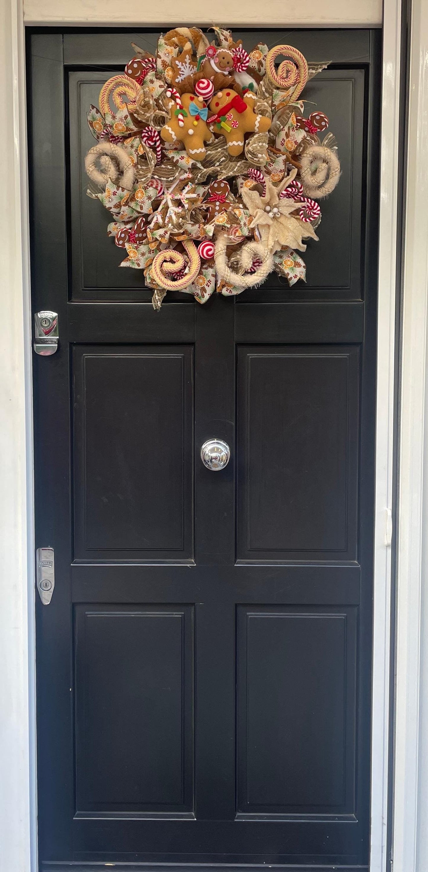 Luxury Gingerbread Christmas Wreath | Candy Cottage Front Door Wreath | 50cm (20")