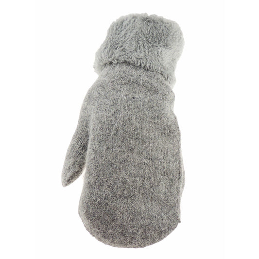 Glamour Girlz Womens Girls Soft Cable Luxe Knitted Knit Thermal Fleece Lined Warm Winter Outdoor Hiking Cold Weather Skiing Gift Idea Christmas Birthday Hand Warmers Gloves Mitts Mittens (Dark Grey)