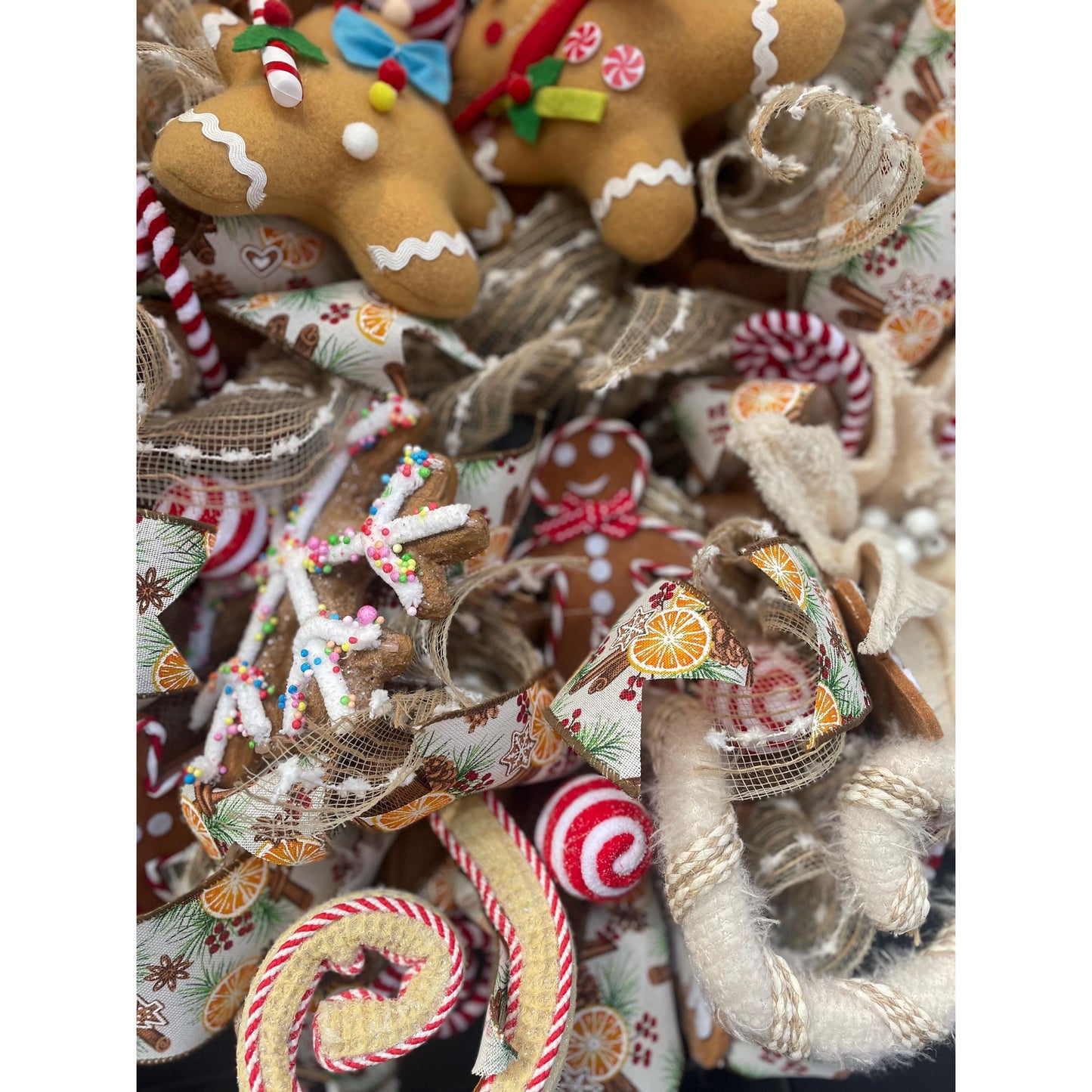 Gingerbread luxury Christmas Front Door Wreath Traditional Elegant Porch Holiday House Home Decor Decoration Winter Swag Designer Unique