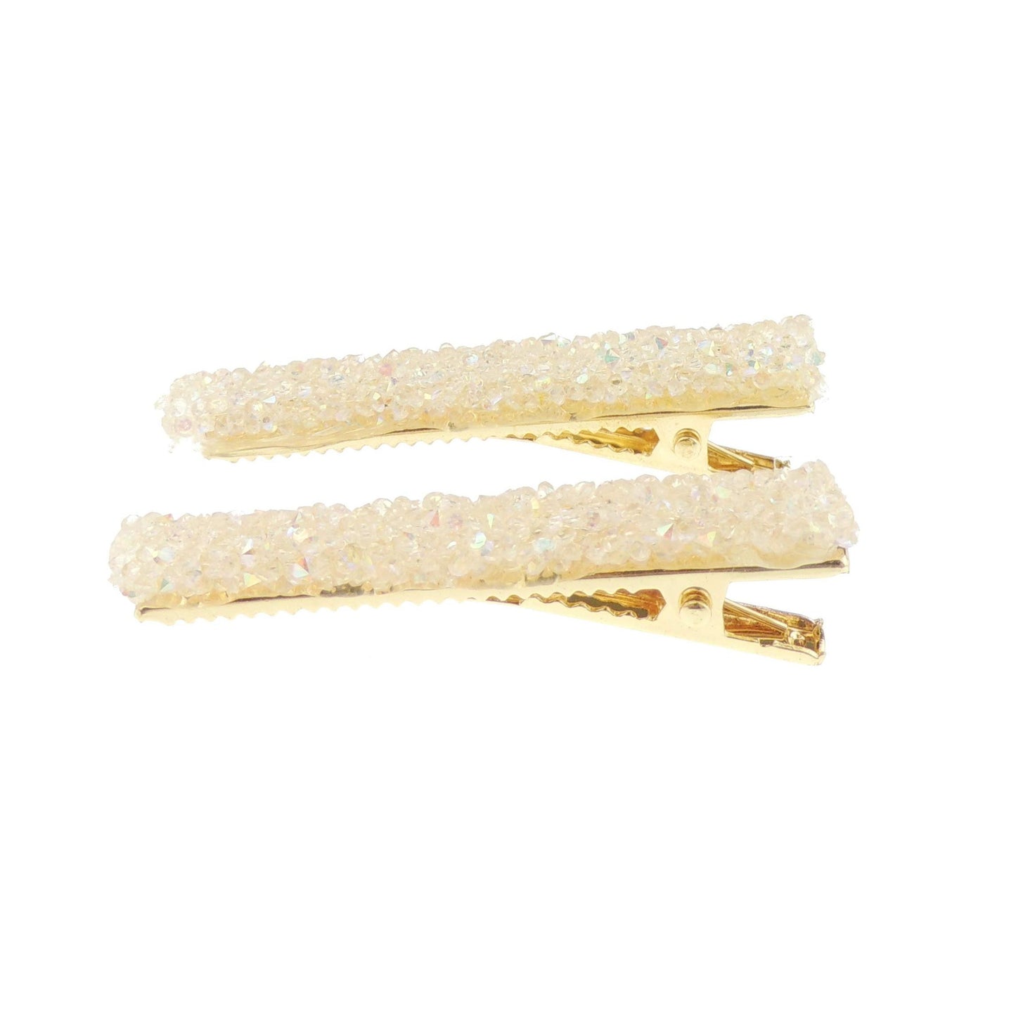 Girls Ladies Pair of 2 Crystal Encrusted 6cm Croc Alligator Concord Hair Clips