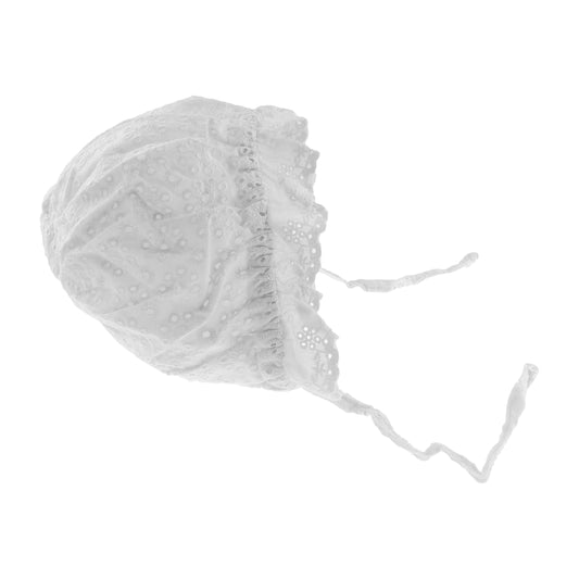 Glamour Girlz Baby Girls Kids Newborn Cotton Broderie Anglais Pattern Poke Brim Retro Bonnet Beanie Bucket Summer Beach Sunhat Sun Hat Newborn 3 6 9 Months (White)