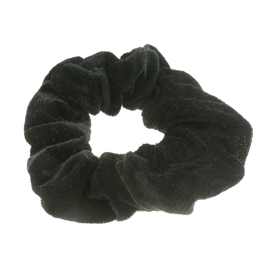 Womens Girls Velvet Plush Fabric Evening Christmas Party Bag Ponio Hair Tie Up Back Elastic Scrunchie Accessories Bobbles Ponytail Holder Rubber Band Black Scrunchie