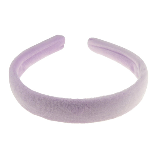 Womens Narrow Soft Plush Velvet Fabric Boho Winter Christmas Birthday Wedding Bridesmaid Party Headpiece Hair Head Headband Alice Band (Lilac)