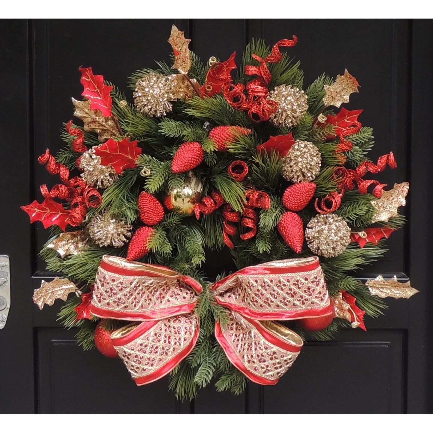 Luxury Christmas Fireplace Door Mantle Wreath Red Green Home Decoration Xmas Winter Advent Designer Decor Wall Hanger Traditional Ornaments