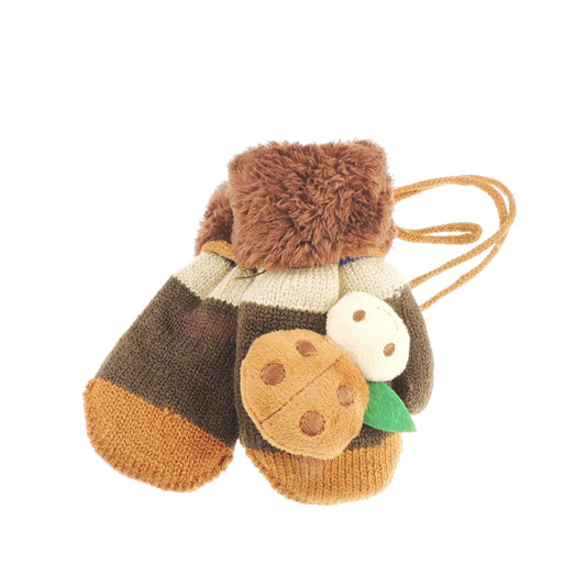 Glamour Girlz Soft Baby Girls Boys Kids Toddler Children Cute Babies Knit Fleece Thermal Warm Winter Outdoor Ski String Hand Warmers Gloves Mitts MIttens Lady Bug Ladybird 1-2 Years
