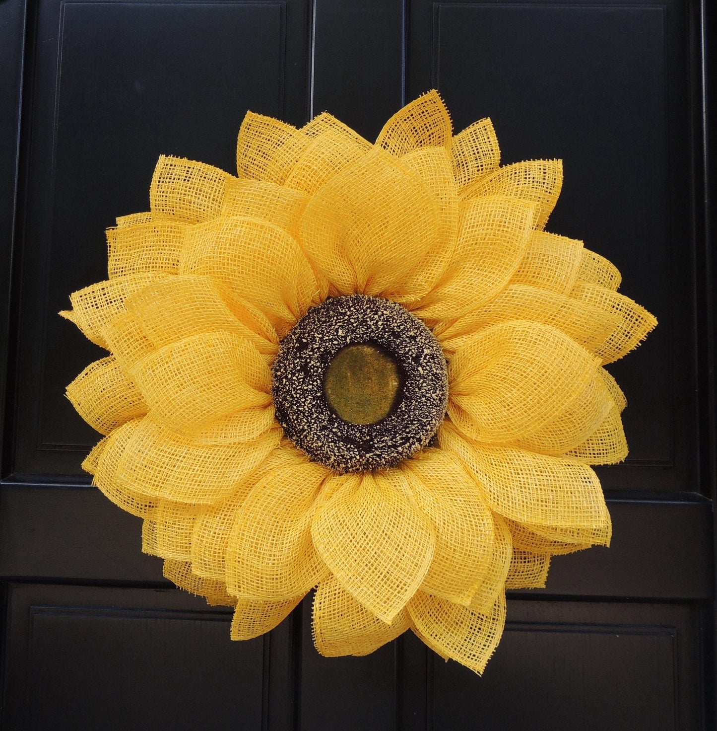 Large Sunflower Wreath | Yellow Summer Front Door Wreath | Farmhouse Floral Decor | 50cm (20")