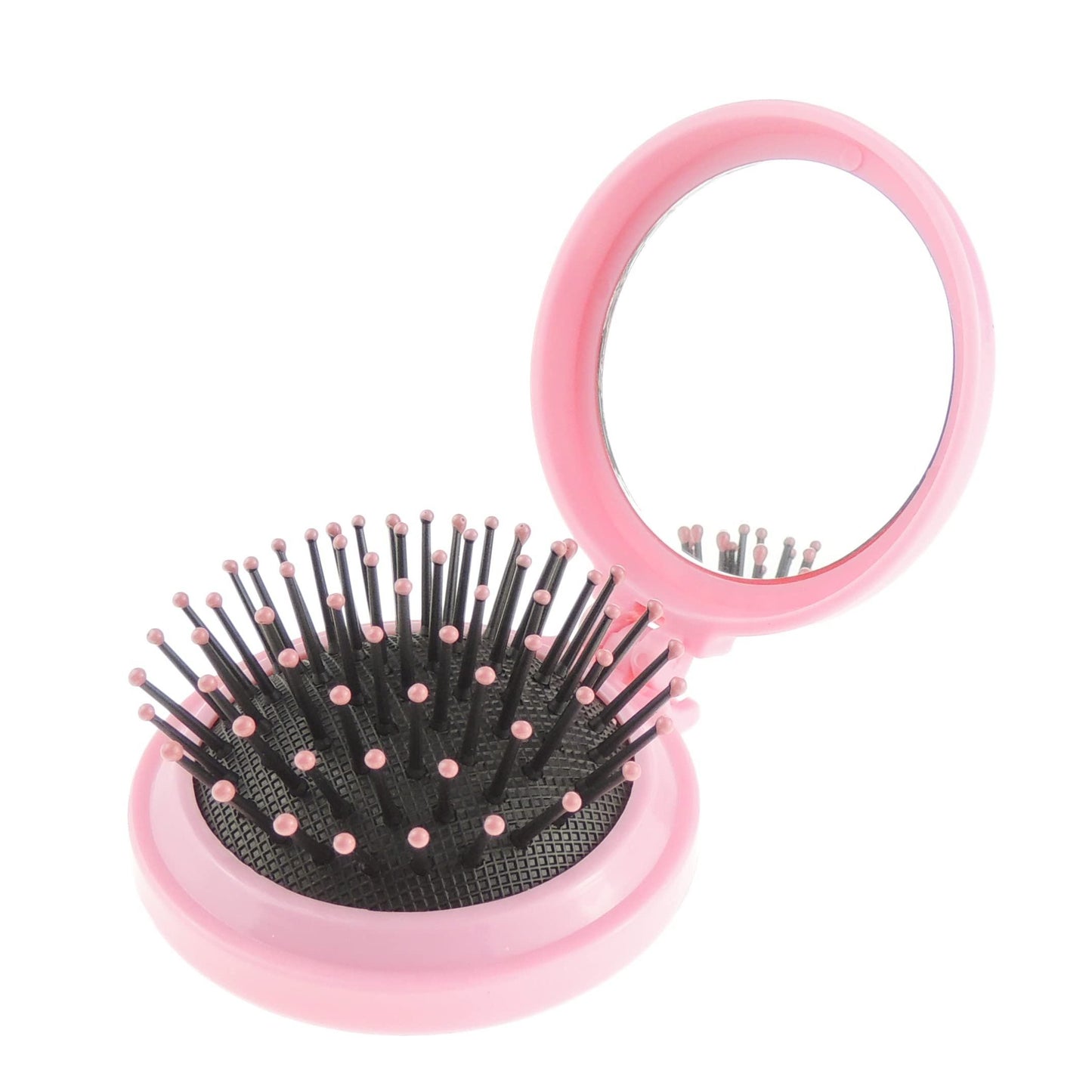 Womens Mens Girls Handbag Purse Pocket Car Travel Round Mini Compact Folding Collapsable Small Wet Dry Long Short Curly Detangling Hair Brush Comb Hairbursh Makeup Mirror