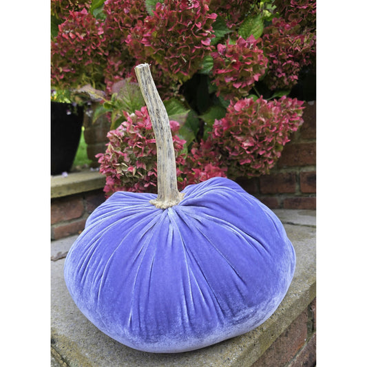 XXL Lavender Lilac Light Purple Silk Velvet Pumpkin: Luxury Fall Accent, Autumn Decor, Tablescape Centerpiece, Farmhouse Style Ornament