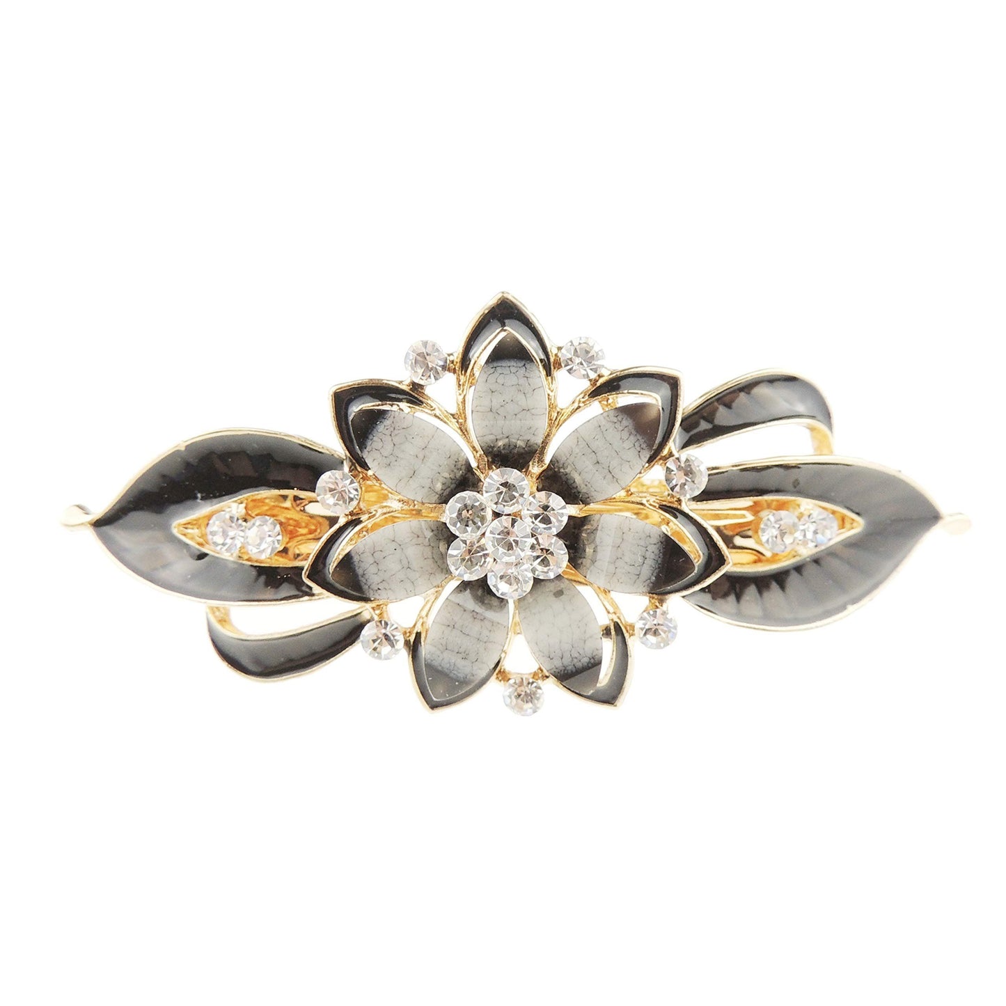 Womens Girls Crystal Rhinestone Diamante Wedding Birthday Party Evening Ponytail Fine Medium Hair Accessories Occasion Barrette Hairpin Grip French Spring Clip Metal Enamel Star Flower Rose