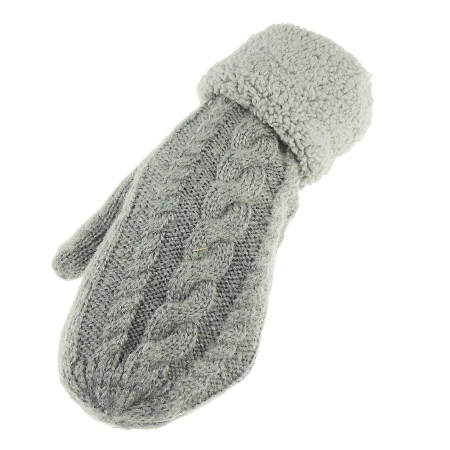 Soft Luxury Ladies Womens Girls Thick Cable Knit Cable Knit Thermal Fleece Lined Cold Weather Winter Ski Outdoor Accessories Hand Warmers Mittens Gloves Mitts, Christmas Birthday Gift