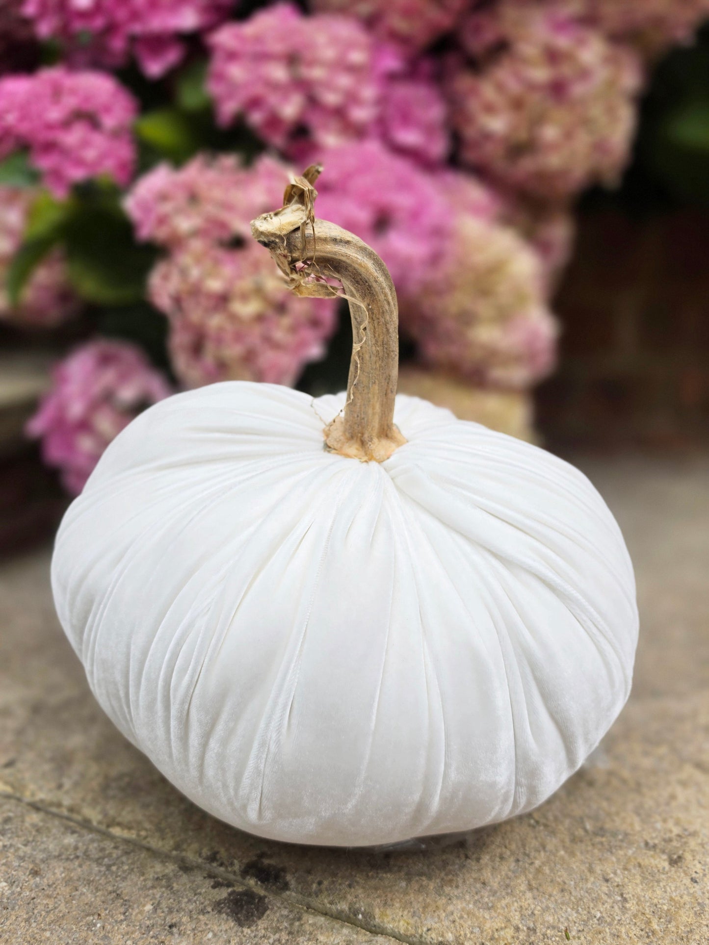 Luxury Silk Velvet Pumpkin - White | Elegant Wedding Centerpieces & Coastal Home Decor