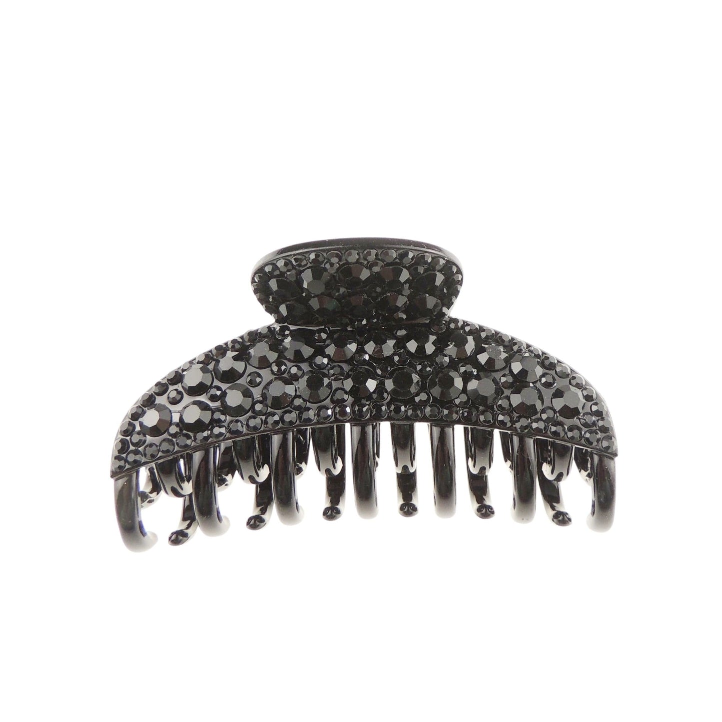 Sparkly Women Girls Jeweled Crystal Diamante Rhinestone Gems Wave Jaw Clip Octopus Clamp Grip Bridal Wedding Party Styling Fine Thin Hair Accessories Butterfly Claw Black