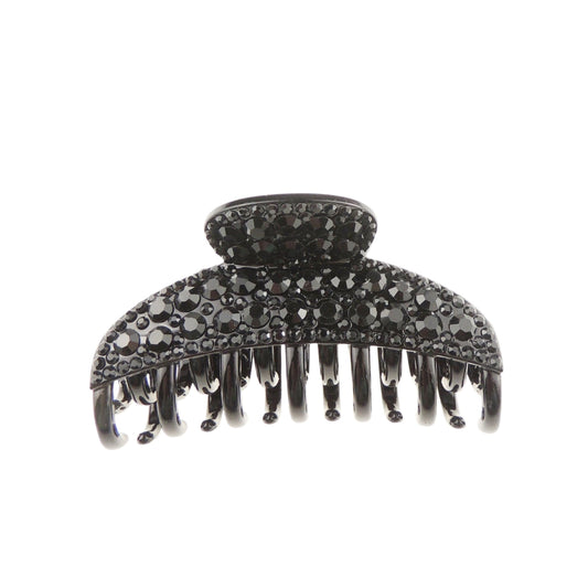 Sparkly Women Girls Jeweled Crystal Diamante Rhinestone Gems Wave Jaw Clip Octopus Clamp Grip Bridal Wedding Party Styling Fine Thin Hair Accessories Butterfly Claw Black
