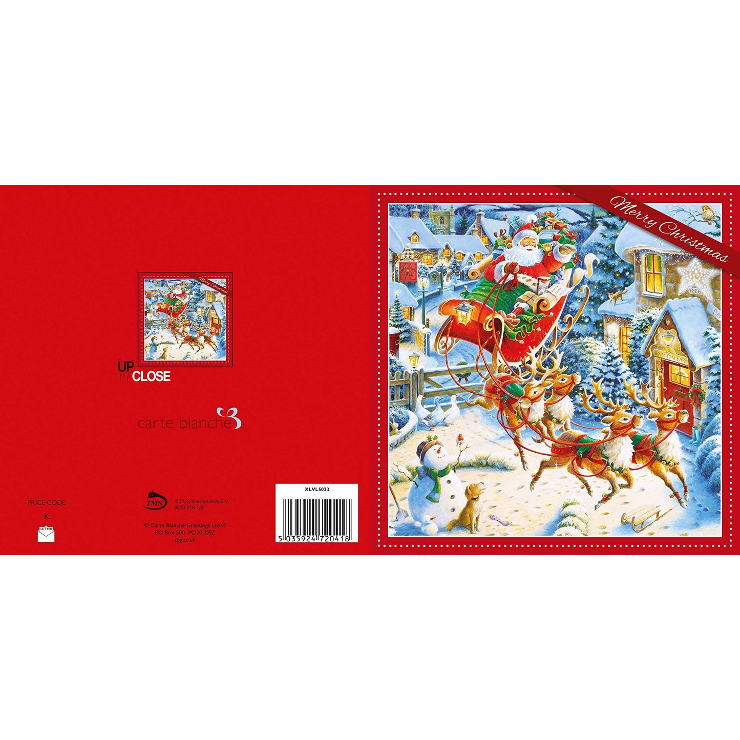 Carte Blanche FANTASTIC COLOURFUL 3D SANTAS & HIS REINDEER CHRISTMAS GREETING CARD