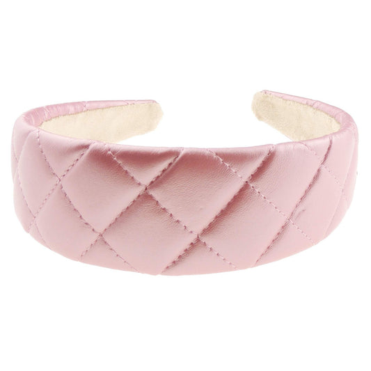 Womens Wide Thick Leather Look Quilted Christmas Birthday Occasion Turban Boho Wedding Bridesmaid Party Headpiece Accessories Hairband Head Hair Headband Alice Band