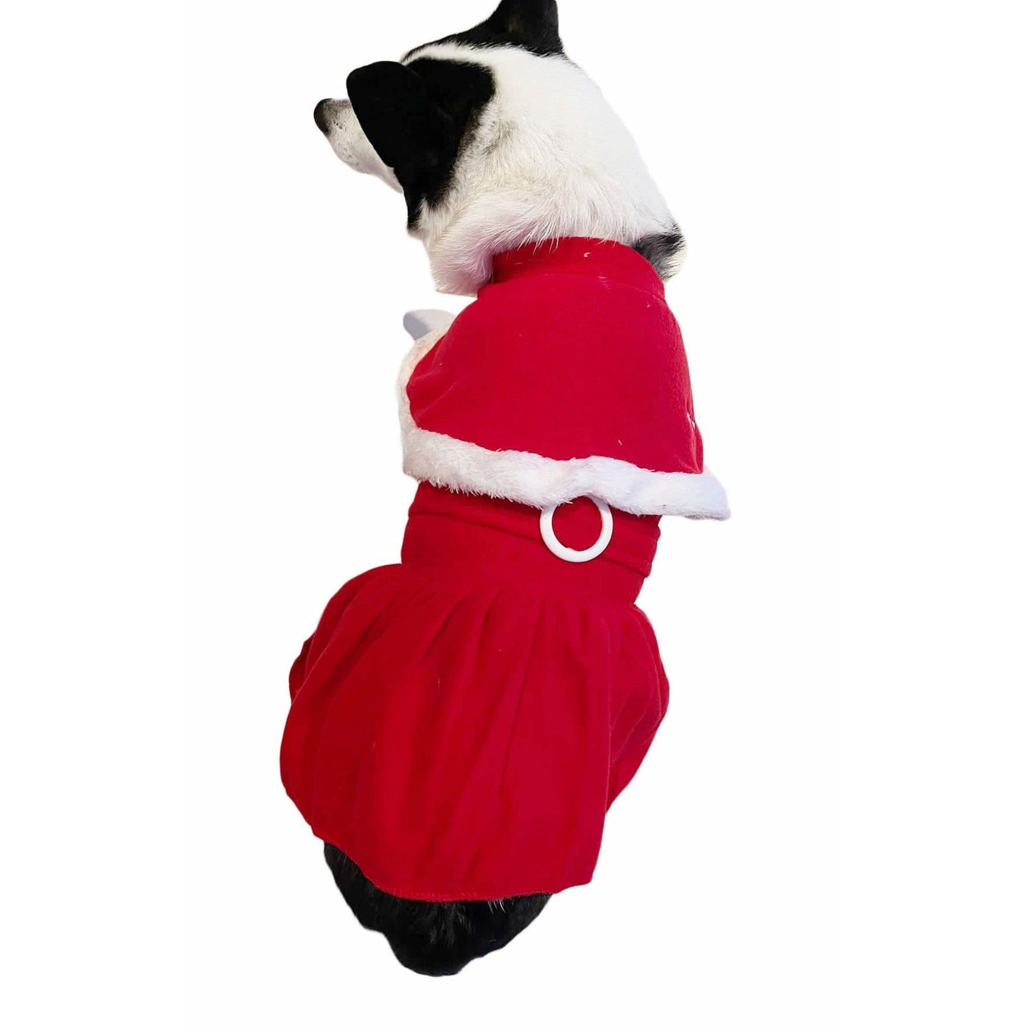 Cute Festive Red Funny Santa Claus Father Christmas Party Boy Girl SMALL DOG BREED ONLY Puppy Kitten Cat Warm Winter Fleece Costume Clothes Jumper Dress Skirt Coat Walking Hoodie Outfit (XXL)