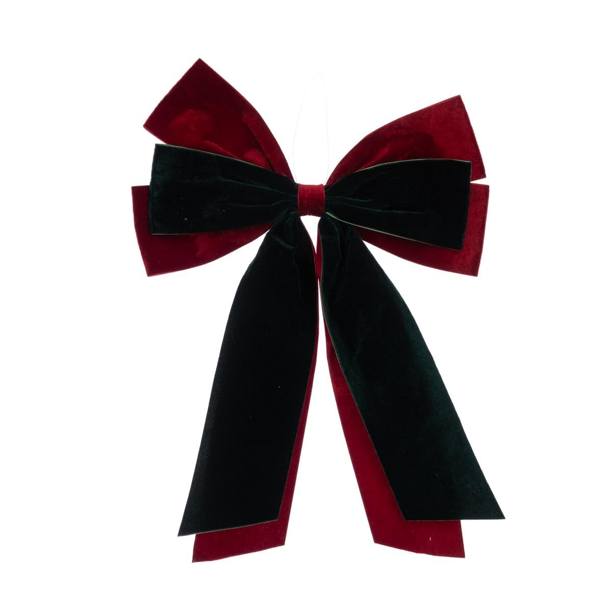 XL Velvet Soft Mix Red Green Festive Bow Hanging Christmas Bow Xmas Tree Wreaths Decor Decoration