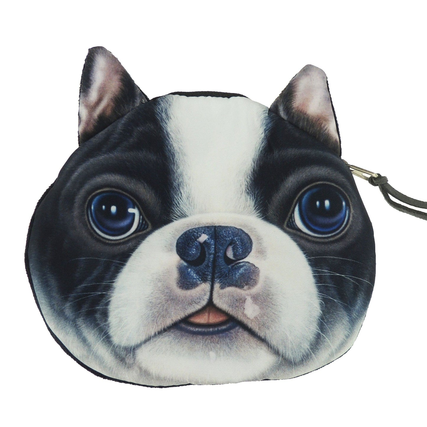 Womens Mens Girls Boys Cute Kids Teens Dog Puppy Doggy Animal Lovers Funny Christmas Birthday Gift Realistic Face Coin Change Money Makeup Zipper Holder Wallet Pouch Purse (Bulldog)