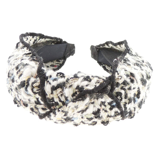 Ladies Knit Boucle Glitter Thread Tweed Top Knot Winter Headband Alice Band