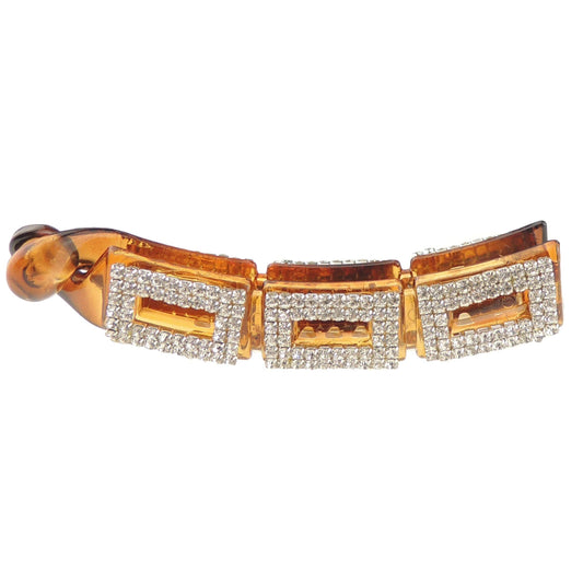 Sparkly Womens Girls Crystal Rhinestone Diamante Bridal Wedding Guest Christmas Party Bridesmaid Birthday Hair Accessories Banana Styling Ponytail Hair Barrette Grip Claw Clamp Long Squares