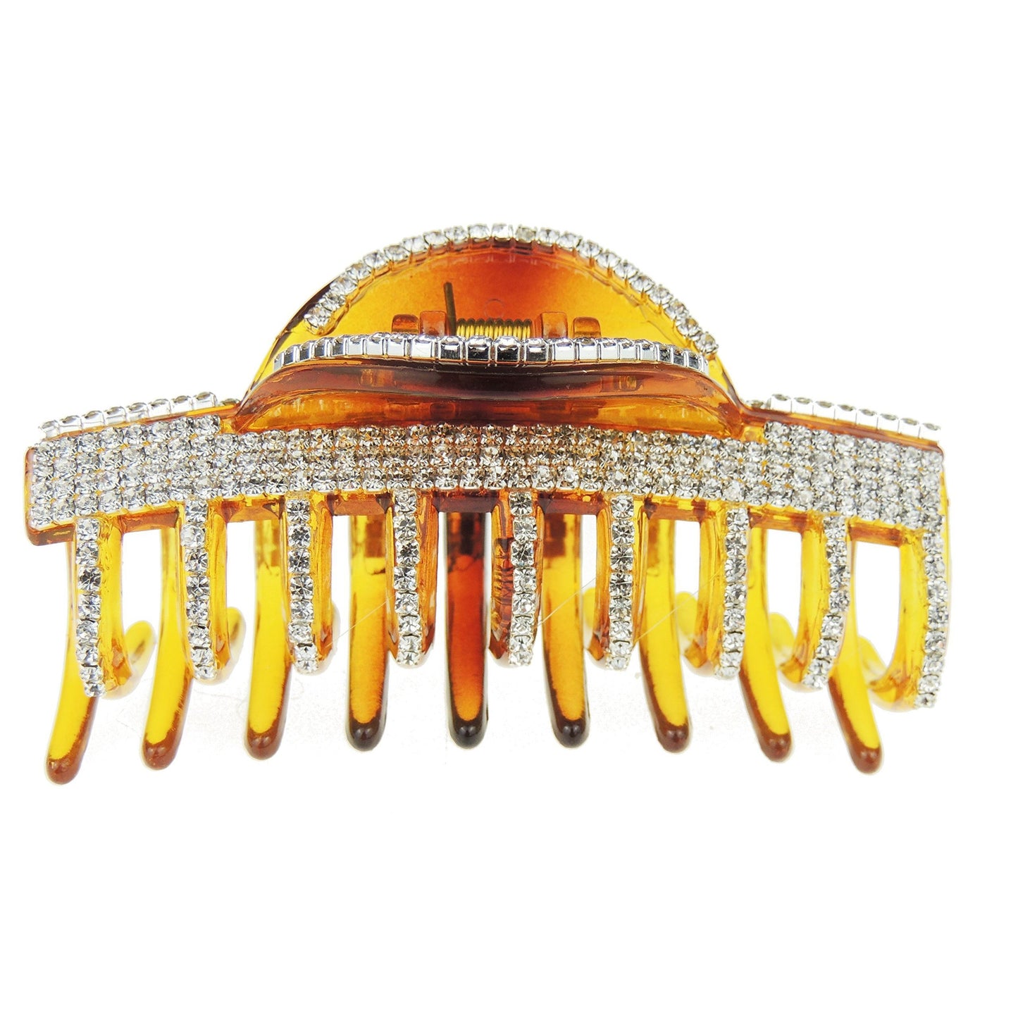 Extra Sparkly 10cm Diamante Crystal Evening Hair Claw Clamp Spaced Even Stripes