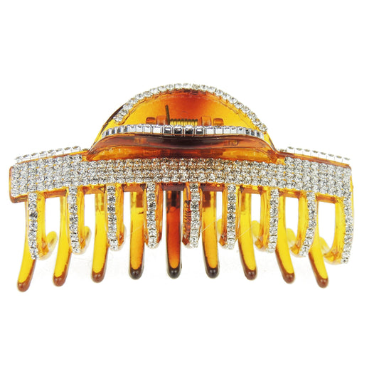 Extra Sparkly 10cm Diamante Crystal Evening Hair Claw Clamp Spaced Even Stripes