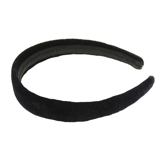 SMALL HEAD WOMEN GIRLS School Birthday Party Wedding Special Occasion Hair Accessories Plain Slightly Padded 2.5cm Black Velvet Short Long Hair Headband Alice Band Hairband