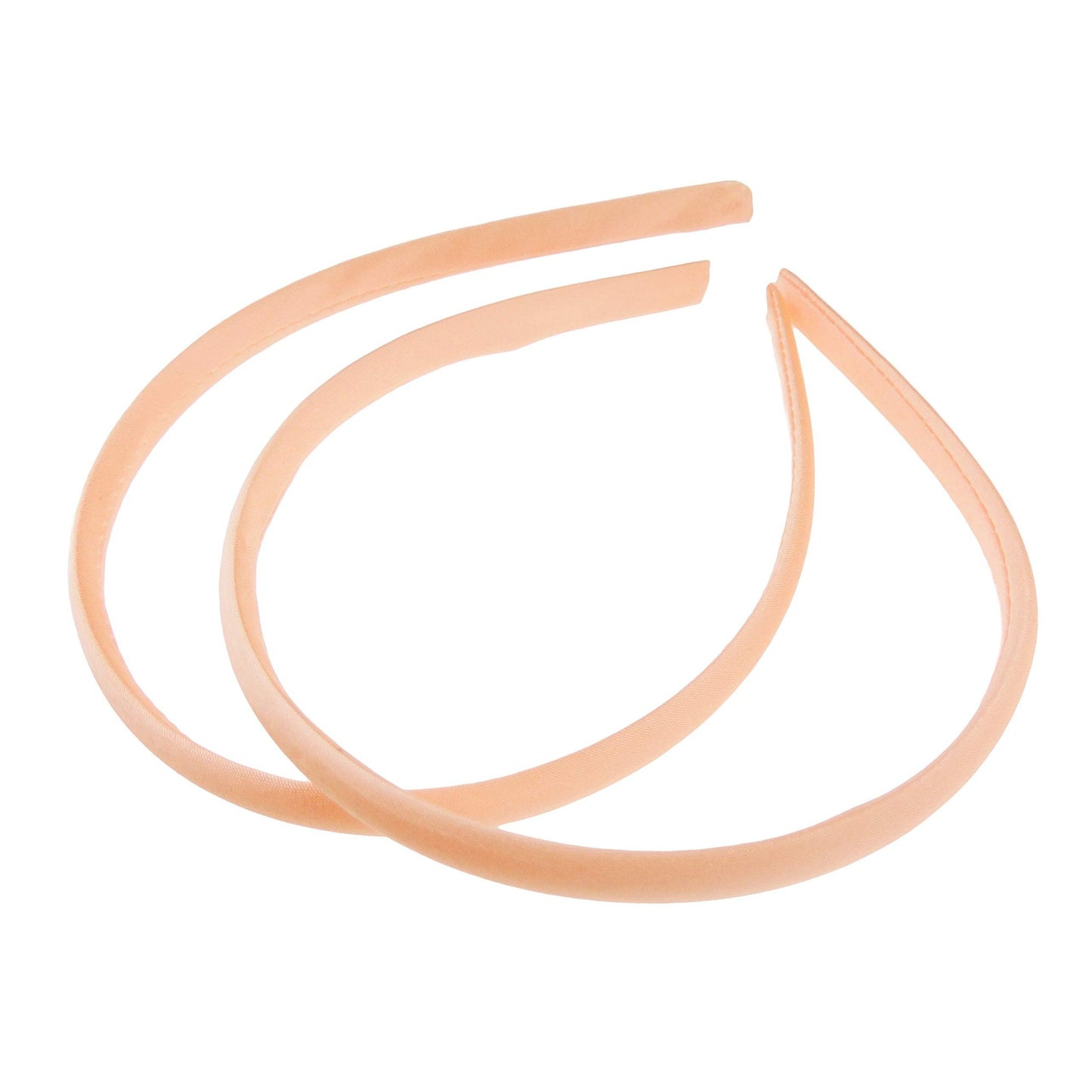 Pair of 2 Slim Thin 1cm Satin Covered Girls Party Satin Plain DIY Alice Headband Hairband Head Hair Band Kids School Uniform (Violet)