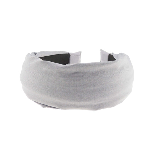Ladies Wide Jersey Fabric Block Colour Wedding Party Birthday Bridal Casual Headband Alice Band Hair Accessories Hairband Christmas Birthday Bridesmaid (Grey)