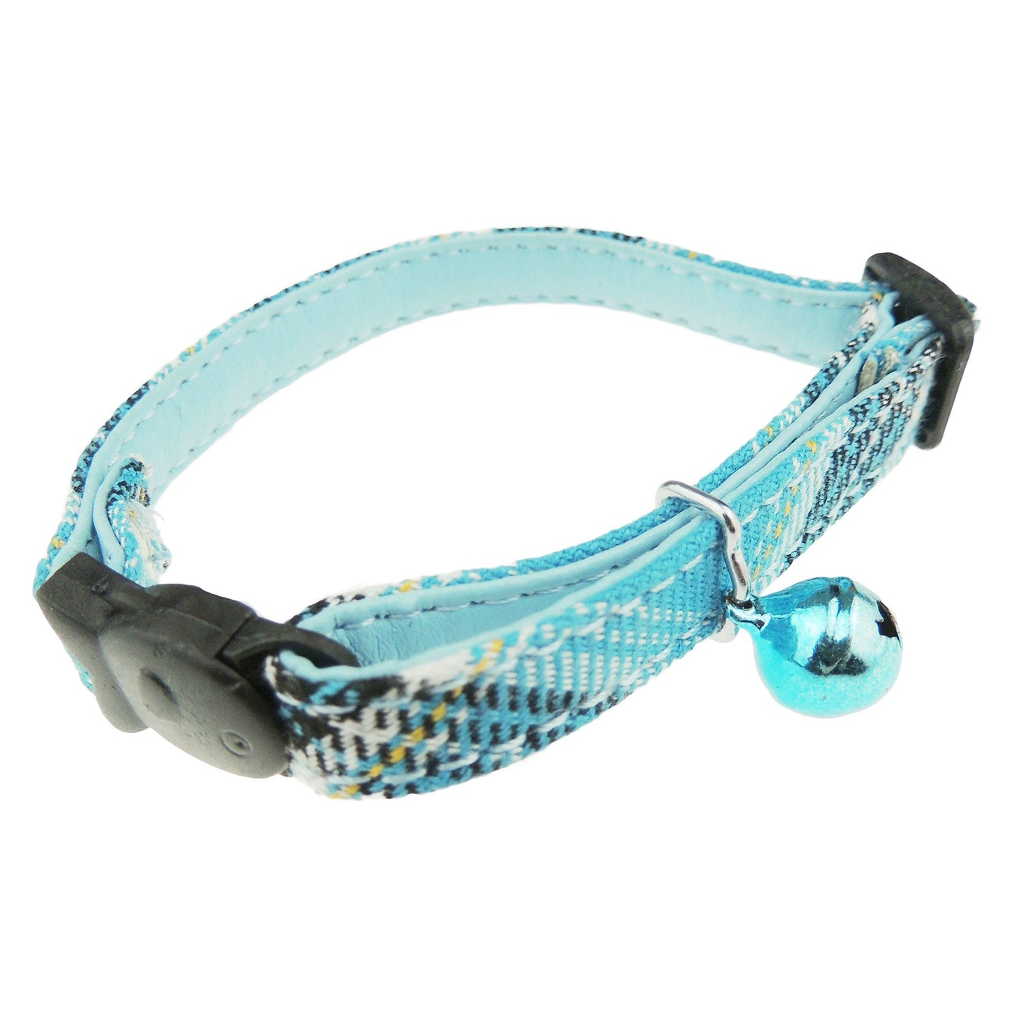 Super Cute Plaid Tartan Check Safety Elastic Bell Cat Collar