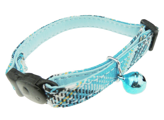 Super Cute Plaid Tartan Check Safety Elastic Bell Cat Collar