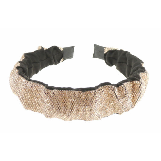 Womens Diamante Rhinestone Crystal Sparkly Rouched Crinkled Wedding Formal Occasion Bridesmaid Christmas Birthday Evening Bridal Party Formal Alice Band Headwear Hairband Headband