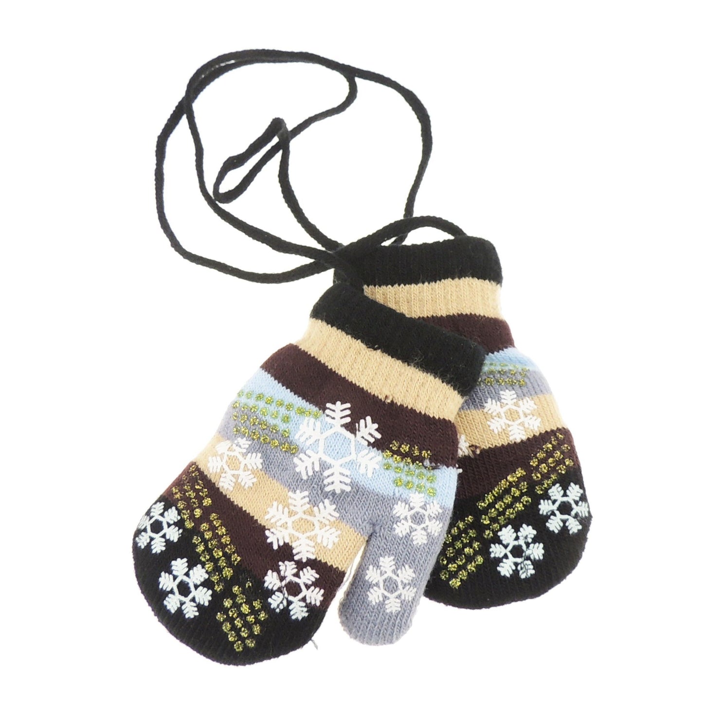 Soft Baby Girls Boys Kids Toddler Children Babies Knit Thermal Warm Winter Outdoor Hand Warmers Gloves Stripe Snowflake Chain String Mittens 6 9 Months 1 2 Years