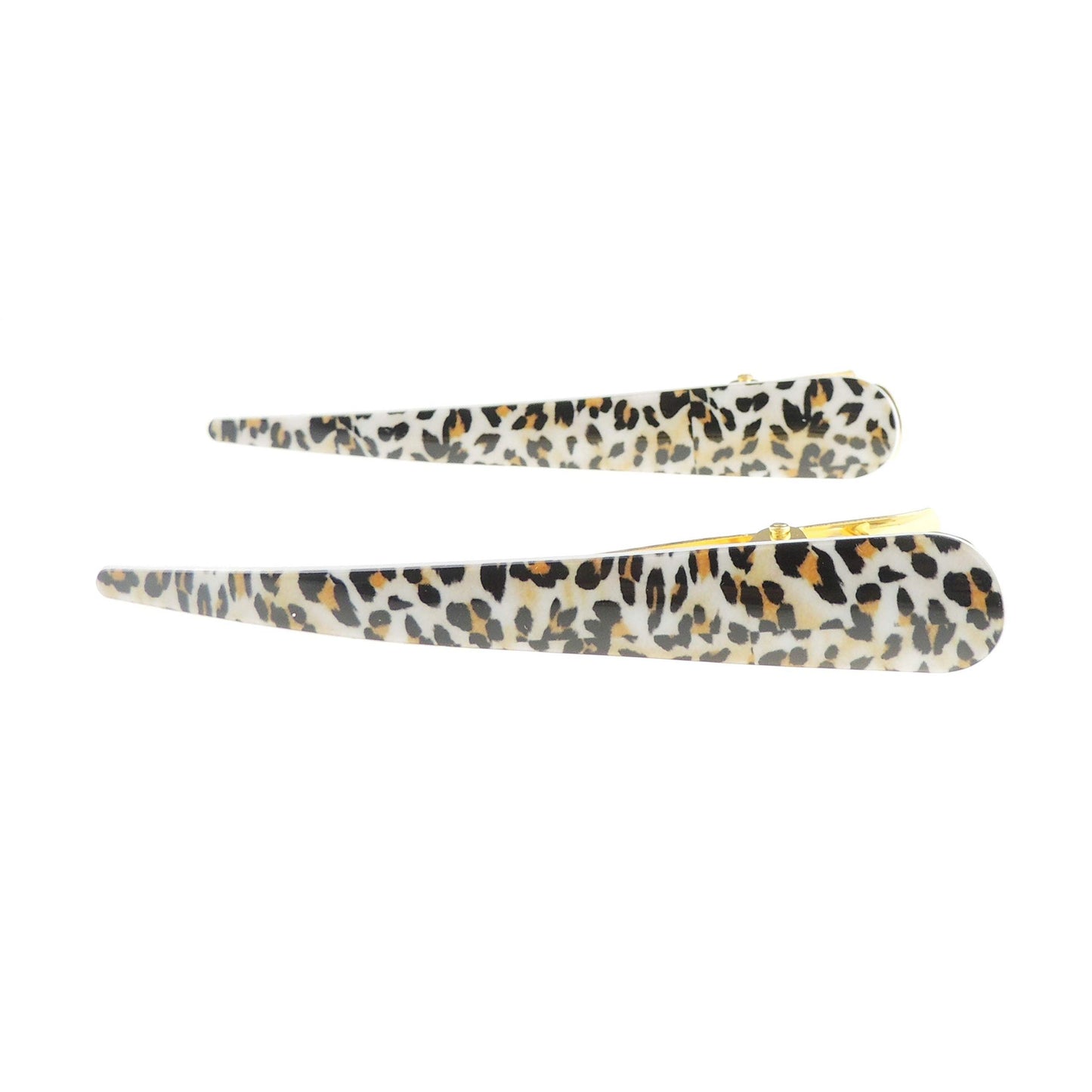 Set of 2 Concord Beak Cat Leopard Jaguar Print Hair Crocodile Alligator French Duckbill Clips Women Hair Accessory Fine Hair Clip Slide Formal School Work Birthday Party Holiday Wedding Guest Duckbill
