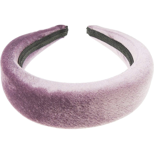 Womens Girls Puffy Occasion Wedding Bridal Party Birthday Christmas Evening Wide 4cm Thick High Bump Padded Velvet Velour Hair Hairband Accessories Headband Alice Band (Grass Green)