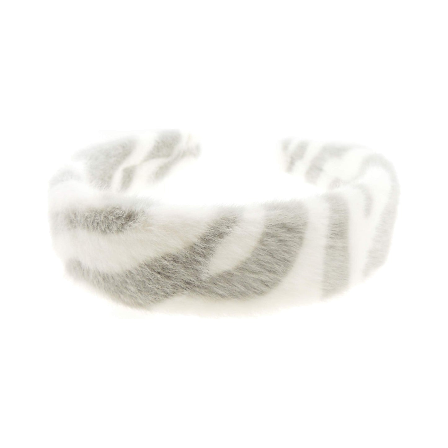 Ladies Wide Animal Zebra Tiger Print Soft Faux Fur Fabric Winter Headband Alice Band