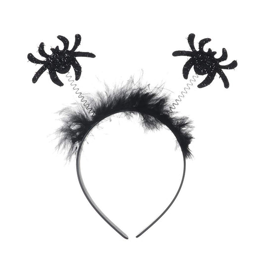 Glamour Girlz Womens Mens Fancy Dress Up Party Role School Play Costume Hen Do Halloween Deely Deeley Bopper Animal Headband Hairband Hair Alice Band Goth Steampunk Black Feather Spiders