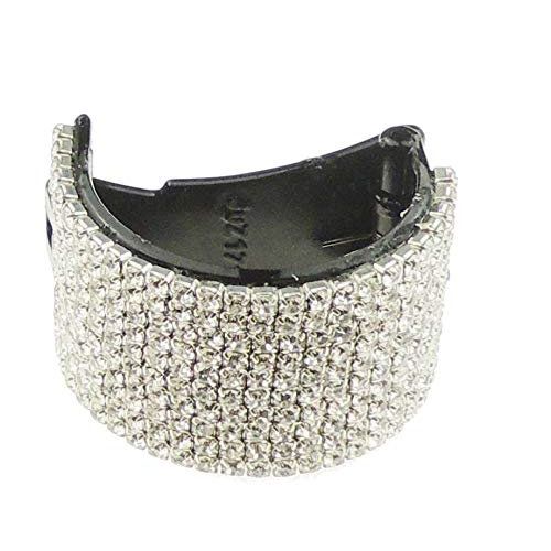 Sparkly Womens Girls Crystal Rhinestone Diamante Bridal Wedding Guest Christmas Party Bridesmaid Birthday Hair Accessories Banana Wide Cuff Styling Ponytail Hair Barrette Grip Claw Clamp
