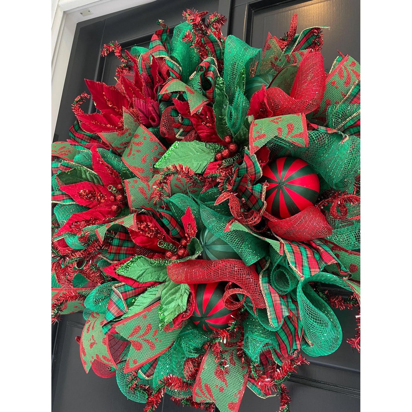 Luxury Christmas Wreath Front Door, Luxury Home Decorations, Red Green Xmas, Winter Mantle Decor, Holiday wreath,Advent wreath,Holiday Swag