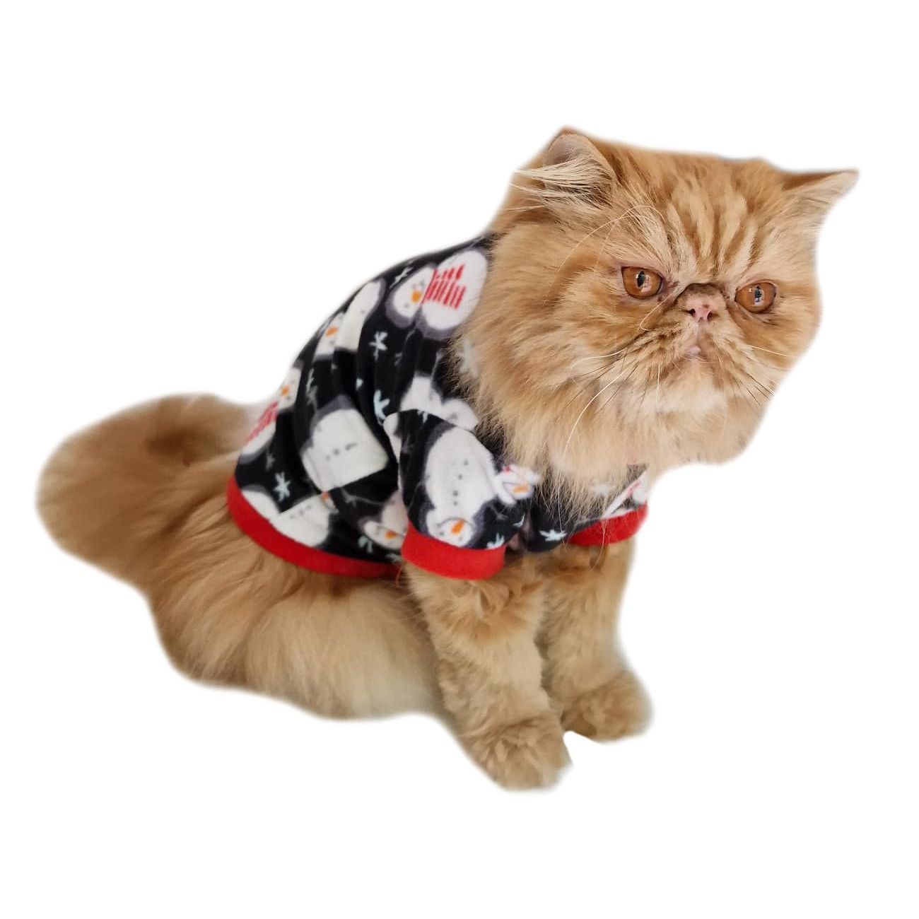 SMALL DOG ONLY Puppy Cat Christmas Outfit Fleece Winter Girl Boy Jumper Coat Clothes Hoodies Fancy Dress Costume Wedding Party Pullover Fleece Sweatshirt Navy White Festive Snowman