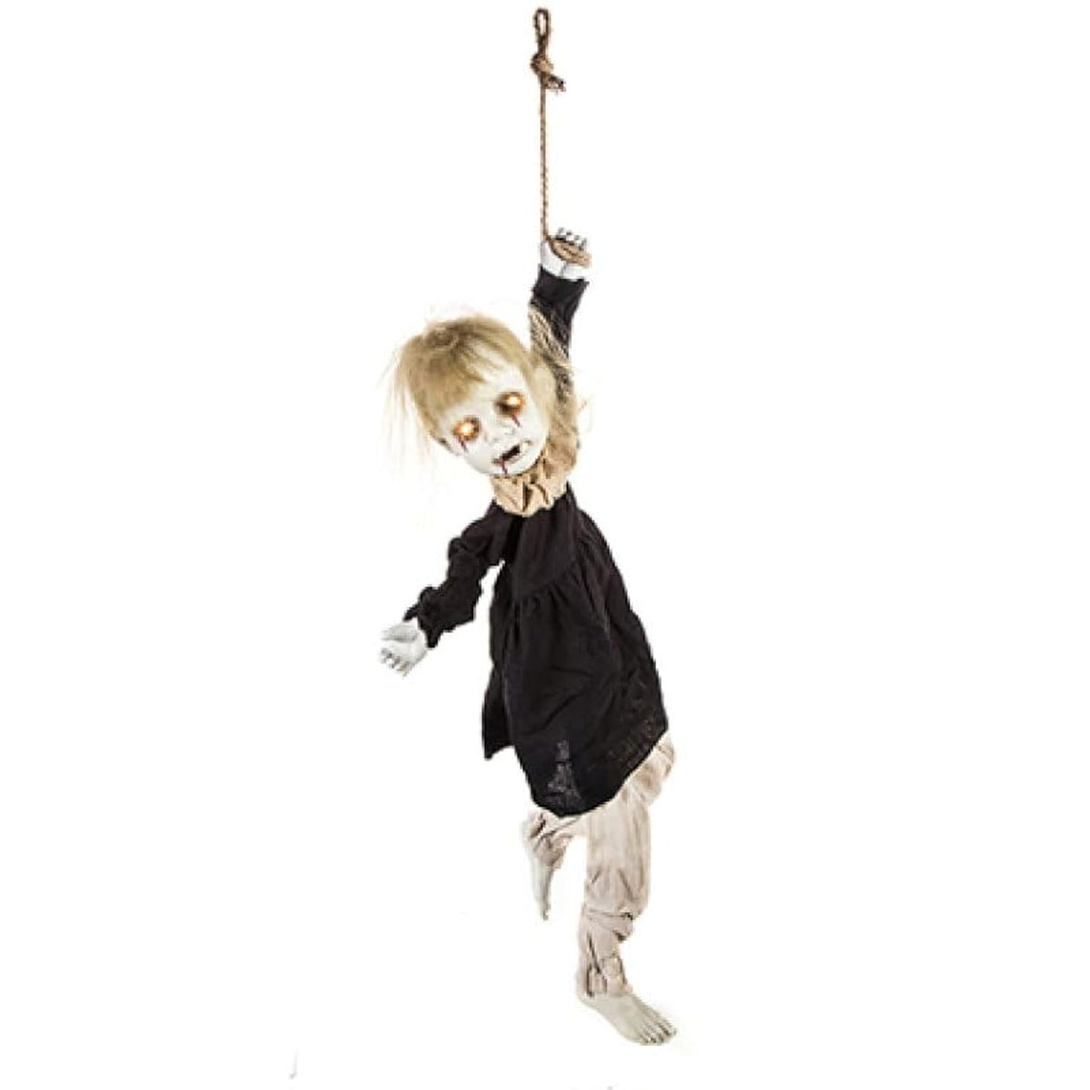 Hanging Zombie Girl Doll Ghost Halloween Lit Decoration 90cm with Sound
