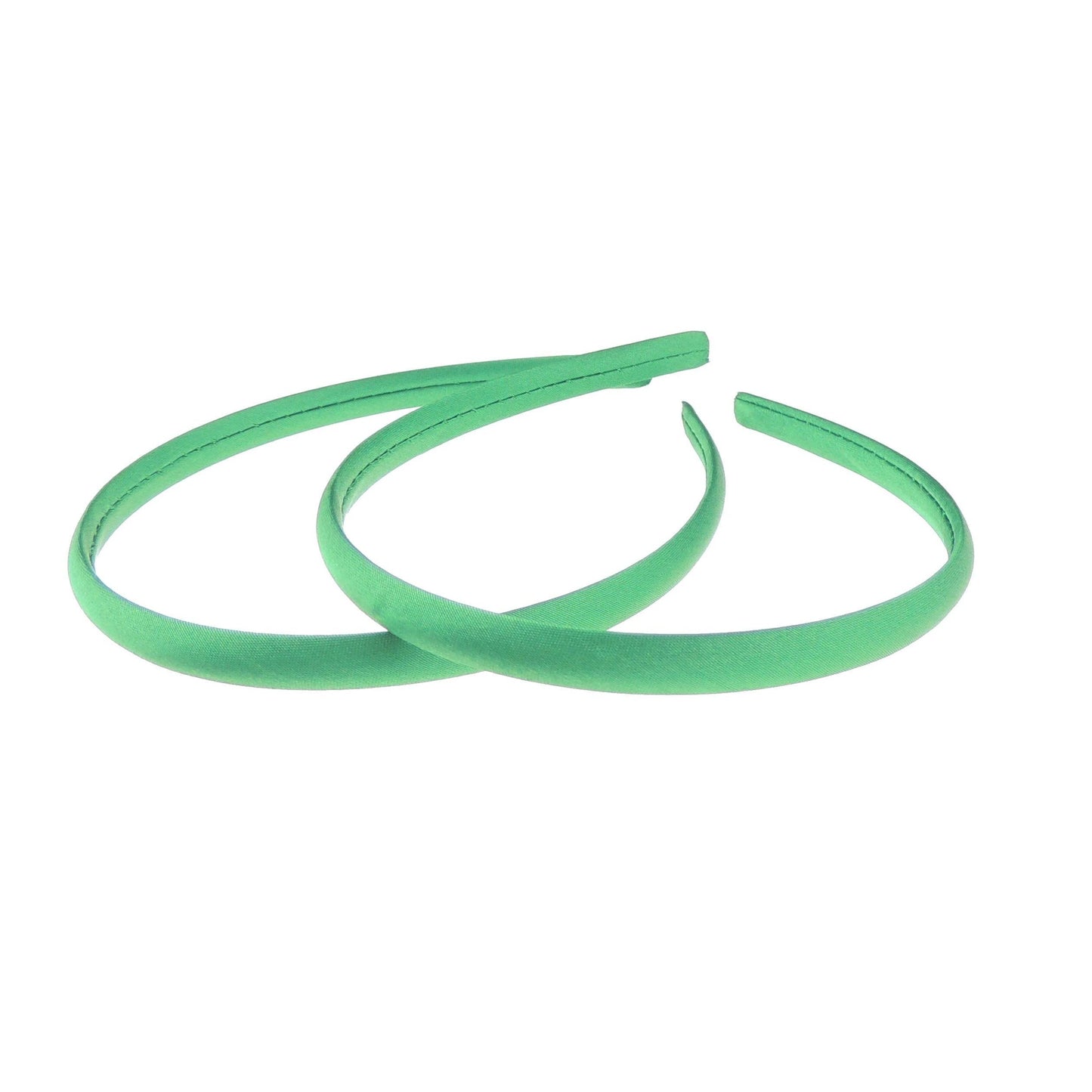 Pair of 2 Slim Thin 1cm Satin Covered Girls Party Satin Plain DIY Alice Headband Hairband Head Hair Band Kids School Uniform (Violet)