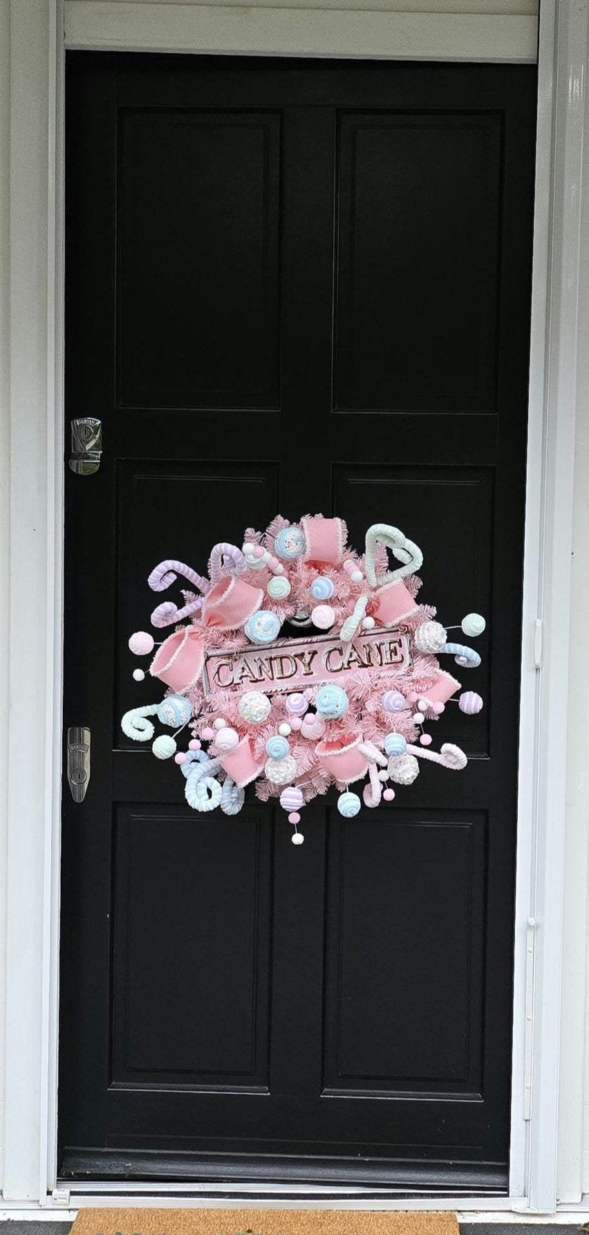 Luxury Pink Candy Shop Christmas Wreath | Pastel Sweet Shop Front Door Wreath | 60cm (24")