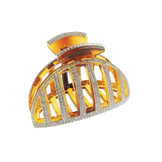 Extra Sparkly Women Thick Curly Long Hair X-Large Big Crystal Diamante Rhinestone Wave Jaw Clip Octopus Clamp Bridal Wedding Party Styling Claw Swirly Butterfly Claw Oval