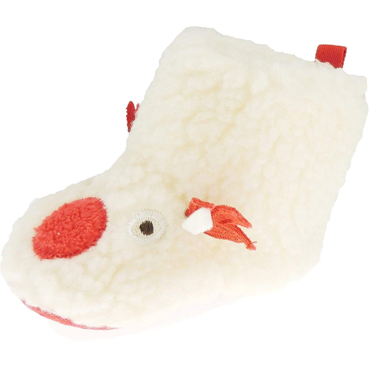 Cute Baby Boys Unisex Girls Infant Newborn Babies Kids Crib Pram Shoes Winter Fleece Warm Soft Sole Booties Slippers Festive 1st First Christmas Xmas Cream Red Nose Reindeer Snow Boots (6-9 Months 13)